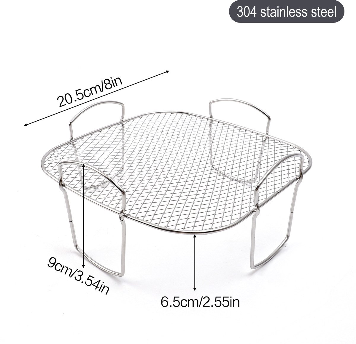 Square Air Fryer Rack - Air Fryer Baking Pan - Air Fryer Accessories - Stainless Steel - 20.5 Cm – Nice N Cheap Variety Store Square Air Fryer Rack - Air Fryer Baking Pan - Air Fryer Accessories - Stainless Steel - 20.5 Cm - Image 6