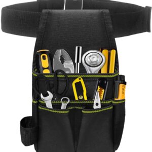 Tool Bag - Hardware Tool Bag - Hardware Storage Bag - Waist Bag - Small Oxford Canvas Tool Bag - with Adjustable Nylon Waist Strap, Suitable for Electricians, Carpenters, and Repair Technicians.