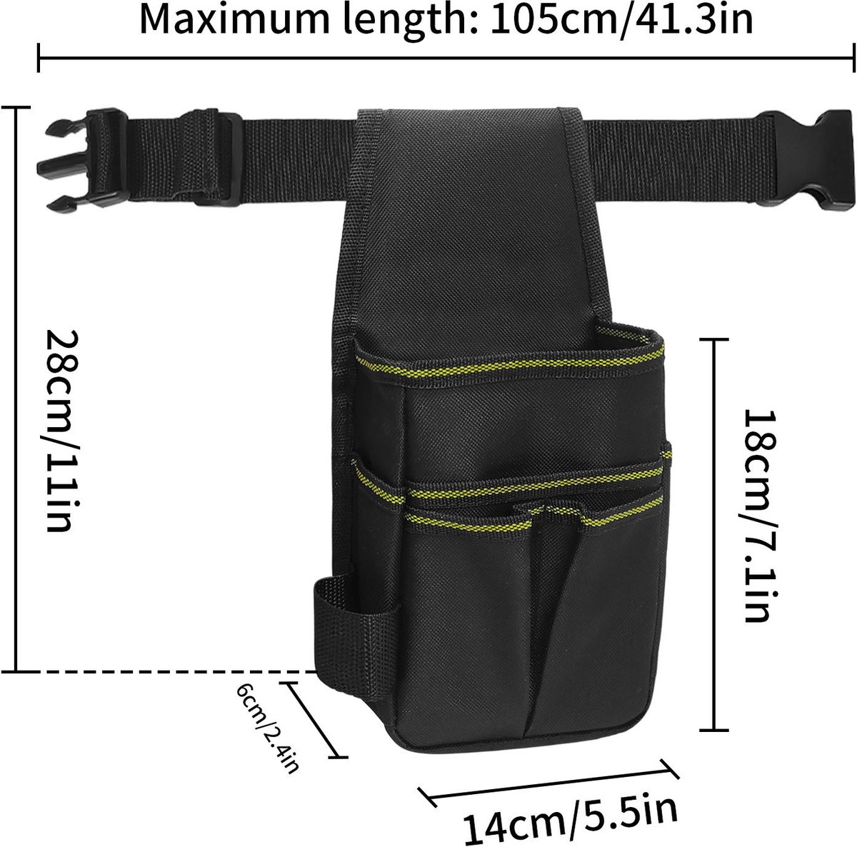 Tool Bag - Hardware Tool Bag - Hardware Storage Bag - Waist Bag - Small Oxford Canvas Tool Bag - With Adjustable Nylon Waist Strap, Suitable For Electricians, Carpenters, And Repair Technicians. – Nice N Cheap Variety Store Tool Bag - Hardware Tool Bag - Hardware Storage Bag - Waist Bag - Small Oxford Canvas Tool Bag - With Adjustable Nylon Waist Strap, Suitable For Electricians, Carpenters, And Repair Technicians. - Image 2