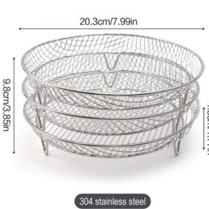 Multi-Layer Air Fryer Rack (3 Round Layers) - Air Fryer Baking Pan - Air Fryer Grid - 304 Stainless Steel - Safe To Use In Air Fryers, Steam Ovens, Regular Ovens And Dishwashers - 20.3 Cm - Silver – Nice N Cheap Variety Store Multi-Layer Air Fryer Rack (3 Round Layers) - Air Fryer Baking Pan - Air Fryer Grid - 304 Stainless Steel - Safe To Use In Air Fryers, Steam Ovens, Regular Ovens And Dishwashers - 20.3 Cm - Silver - Image 7