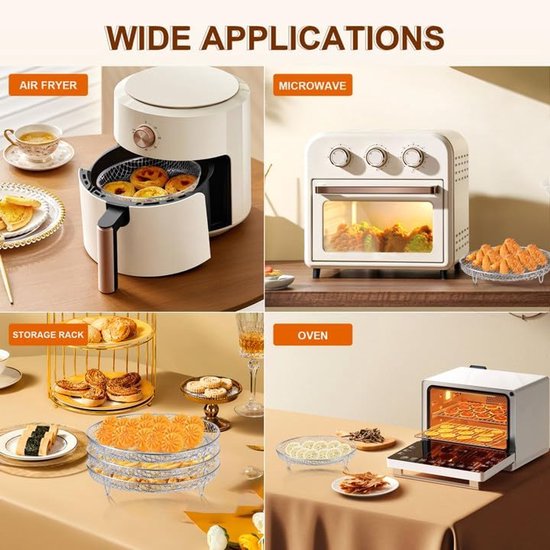 Multi-Layer Air Fryer Rack (3 Round Layers) - Air Fryer Baking Pan - Air Fryer Grid - 304 Stainless Steel - Safe To Use In Air Fryers, Steam Ovens, Regular Ovens And Dishwashers - 20.3 Cm - Silver – Nice N Cheap Variety Store Multi-Layer Air Fryer Rack (3 Round Layers) - Air Fryer Baking Pan - Air Fryer Grid - 304 Stainless Steel - Safe To Use In Air Fryers, Steam Ovens, Regular Ovens And Dishwashers - 20.3 Cm - Silver - Image 8