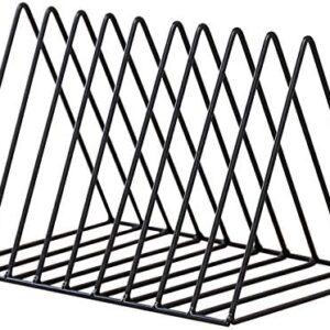 Bookends - Metal Stand - Folder - Black 9-Grid - 1 Pack