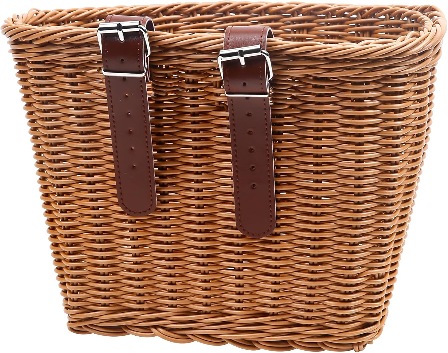 Bicycle Basket - D-Shaped Bicycle Basket For The Handlebars - Storage Box For The Handlebars - Woven Plastic - With 2 Adjustable Straps – Nice N Cheap Variety Store Bicycle Basket - D-Shaped Bicycle Basket For The Handlebars - Storage Box For The Handlebars - Woven Plastic - With 2 Adjustable Straps - Image 2