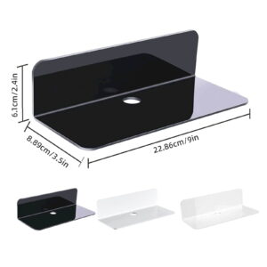 Acrylic Floating Shelves, 9 Inch Acrylic Wall Mounted Hanging Shelf Bookshelf For Bedroom, Gaming Room, Living Room, Bathroom, Office, 3.5X9.0X2.4 3.5&Quot; X 9.0&Quot; X 2.4&Quot; Black – Nice N Cheap Variety Store Acrylic Floating Shelves, 9 Inch Acrylic Wall Mounted Hanging Shelf Bookshelf For Bedroom, Gaming Room, Living Room, Bathroom, Office, 3.5X9.0X2.4 3.5&Quot; X 9.0&Quot; X 2.4&Quot; Black - Image 2