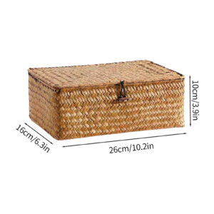 Natural Seagrass Storage Baskets For Organizing | Woven Basket With Lid – Nice N Cheap Variety Store Natural Seagrass Storage Baskets For Organizing, Rectangular Storage Basket With Lid, Wicker Woven Basket For Storage, Decorative Boxes Bins With Lids Home Organizer Decor, 10.2X6.3X3.9 10.2&Quot; X 6.3&Quot; X 3.9&Quot; Khaki