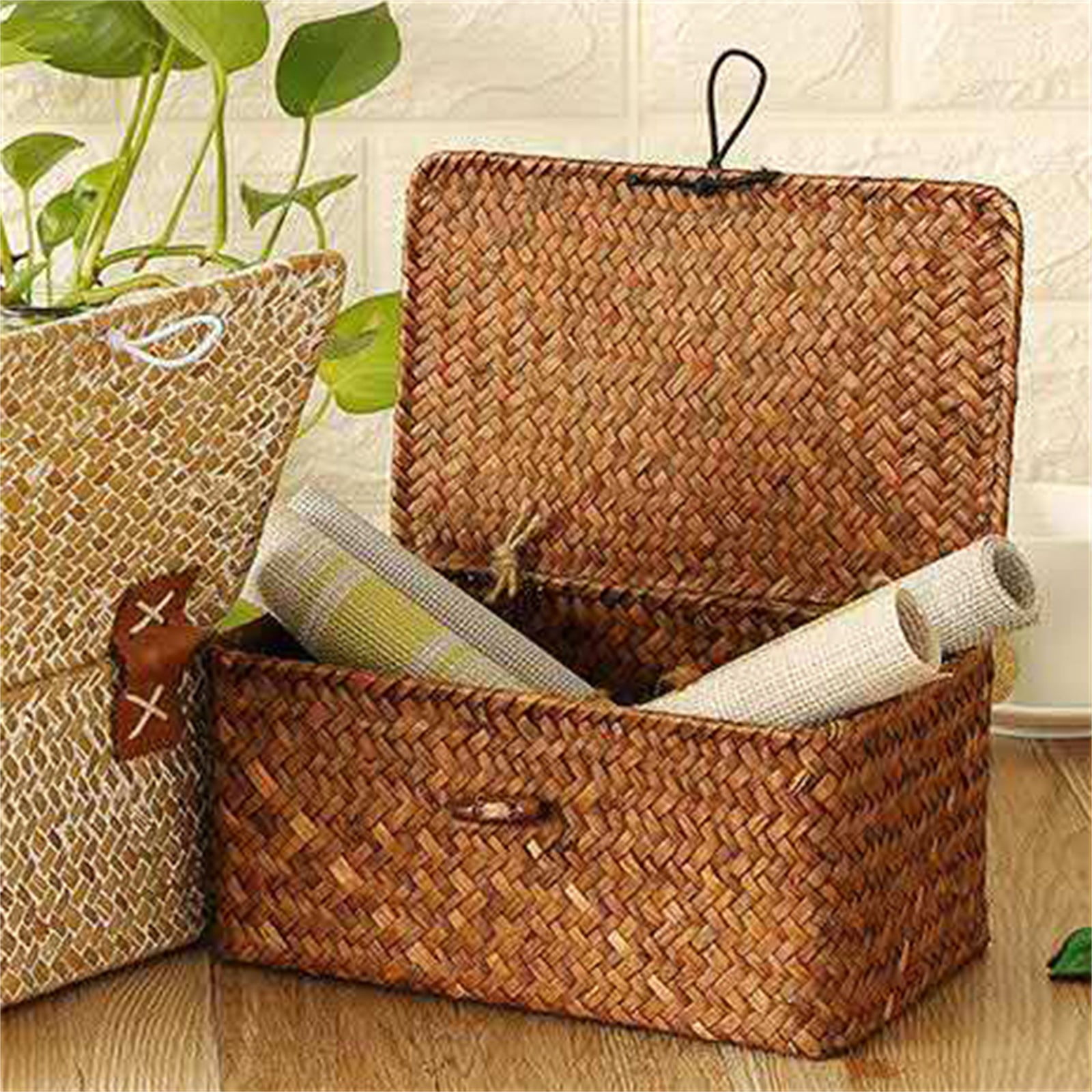 Natural Seagrass Storage Baskets For Organizing | Woven Basket With Lid – Nice N Cheap Variety Store Natural Seagrass Storage Baskets For Organizing, Rectangular Storage Basket With Lid, Wicker Woven Basket For Storage, Decorative Boxes Bins With Lids Home Organizer Decor, 10.2X6.3X3.9 10.2&Quot; X 6.3&Quot; X 3.9&Quot; Khaki