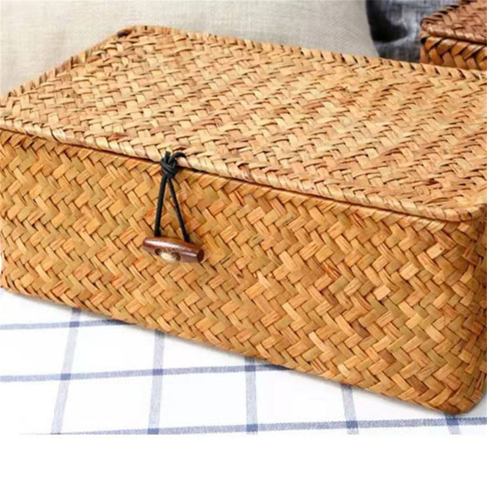 Natural Seagrass Storage Baskets For Organizing | Woven Basket With Lid – Nice N Cheap Variety Store Natural Seagrass Storage Baskets For Organizing, Rectangular Storage Basket With Lid, Wicker Woven Basket For Storage, Decorative Boxes Bins With Lids Home Organizer Decor, 10.2X6.3X3.9 10.2&Quot; X 6.3&Quot; X 3.9&Quot; Khaki