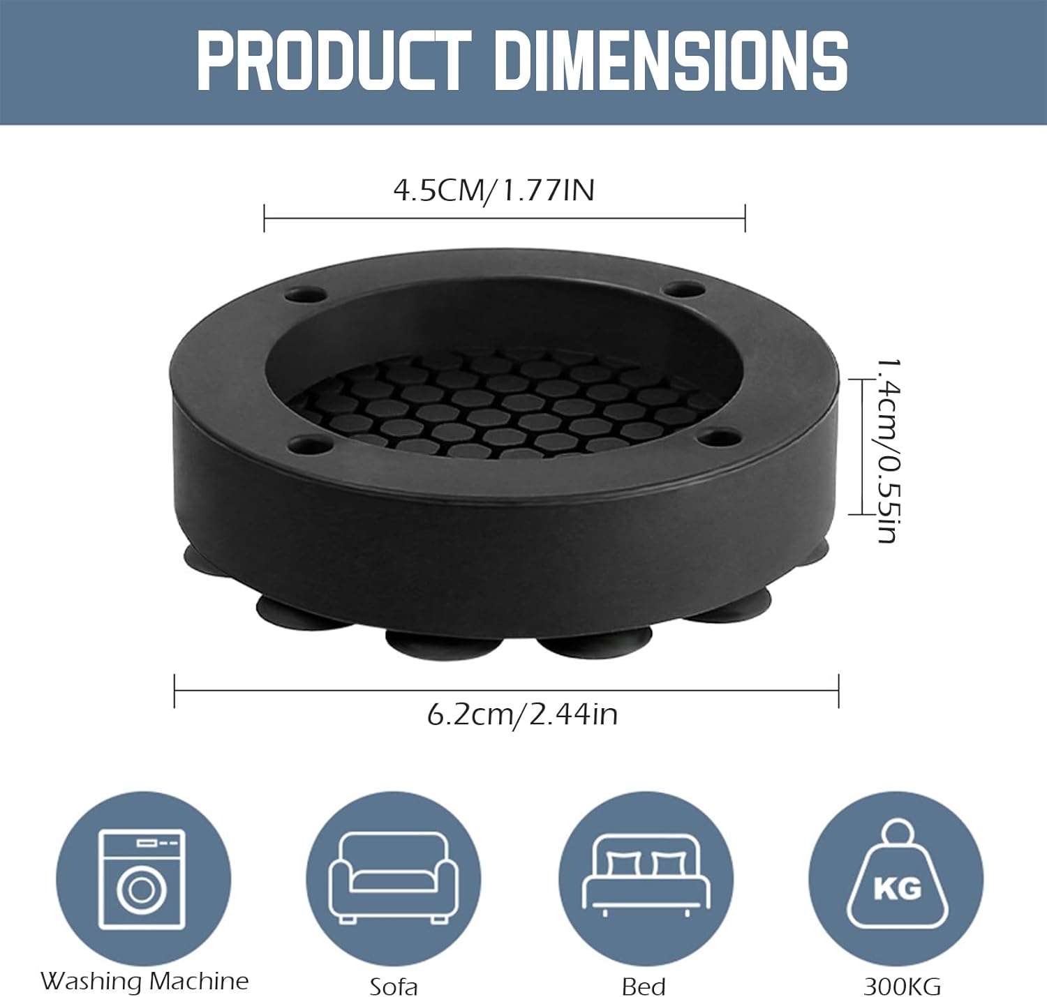 Washing Machine Vibration Dampers - Washing Machine Feet - Anti-Vibration Pads - Appliance Accessories - Sound Dampener - Washing Machine Riser - Anti-Slip Mat - Dryer Accessories - Vibration Damper - Floor Protection - Washing Machine Damper - Black - 4 – Nice N Cheap Variety Store Washing Machine Vibration Dampers - Washing Machine Feet - Anti-Vibration Pads - Appliance Accessories - Sound Dampener - Washing Machine Riser - Anti-Slip Mat - Dryer Accessories - Vibration Damper - Floor Protection - Washing Machine Damper - Black - 4 - Image 2
