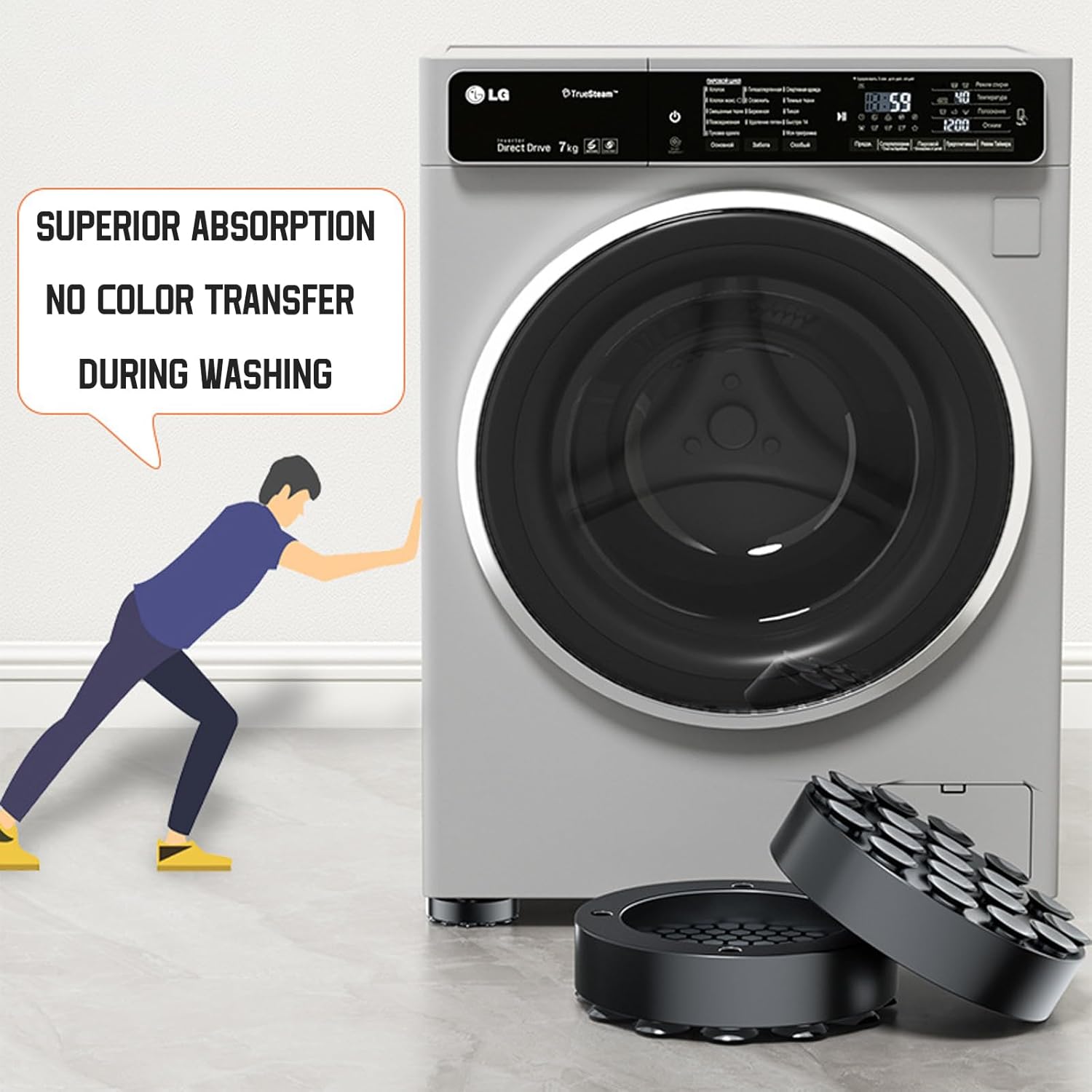 Washing Machine Vibration Dampers - Washing Machine Feet - Anti-Vibration Pads - Appliance Accessories - Sound Dampener - Washing Machine Riser - Anti-Slip Mat - Dryer Accessories - Vibration Damper - Floor Protection - Washing Machine Damper - Black - 4 – Nice N Cheap Variety Store Washing Machine Vibration Dampers - Washing Machine Feet - Anti-Vibration Pads - Appliance Accessories - Sound Dampener - Washing Machine Riser - Anti-Slip Mat - Dryer Accessories - Vibration Damper - Floor Protection - Washing Machine Damper - Black - 4 - Image 3
