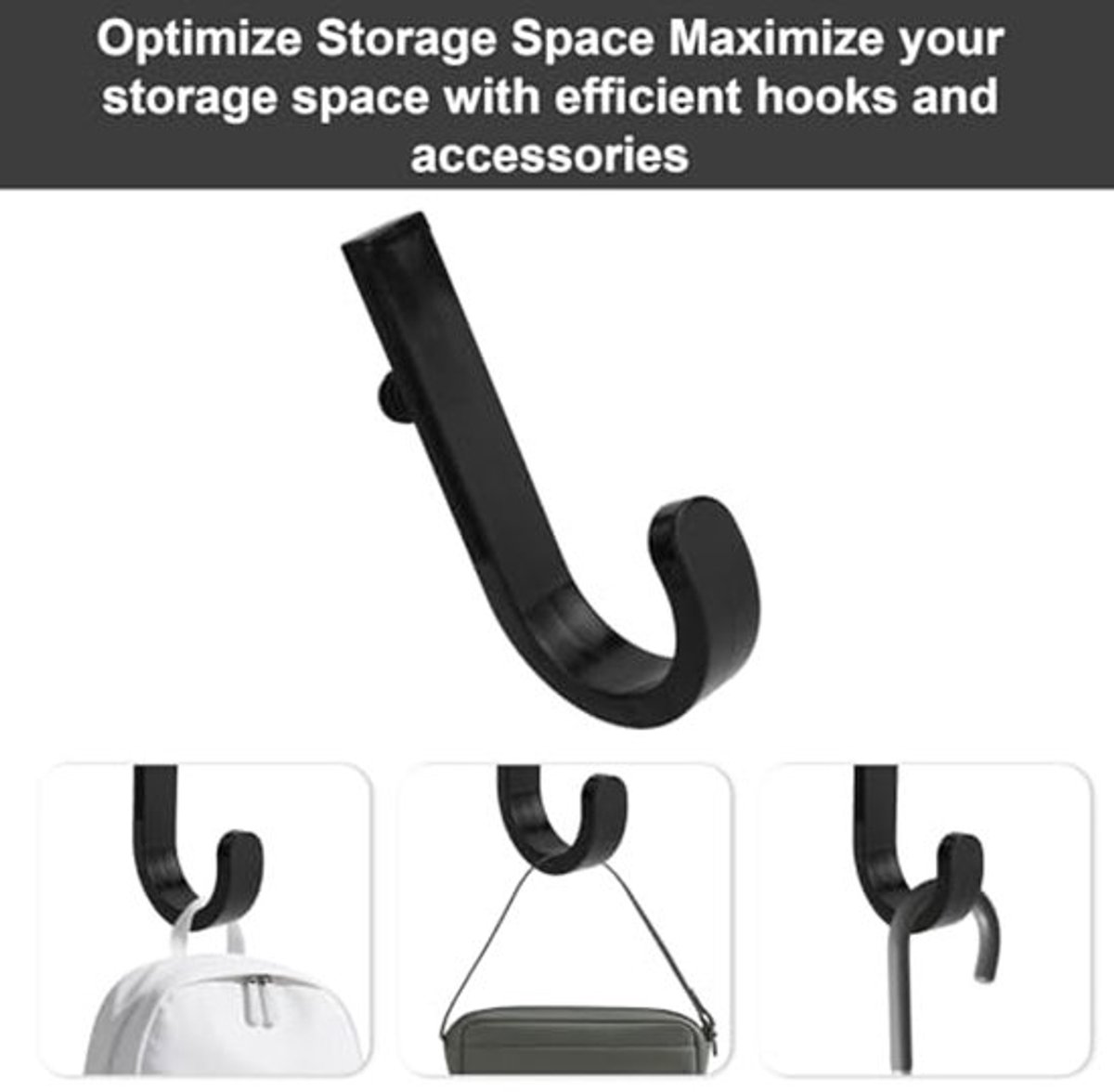 Set Of 16 Storage Hooks For Suncast, 5 Black J-Shaped Tool Hooks Organizer With Long Wrench Short Screw Compatible With Suncast/Craftsman Storage Accessories – Nice N Cheap Variety Store Set Of 16 Storage Hooks For Suncast, 5 Black J-Shaped Tool Hooks Organizer With Long Wrench Short Screw Compatible With Suncast/Craftsman Storage Accessories - Image 3