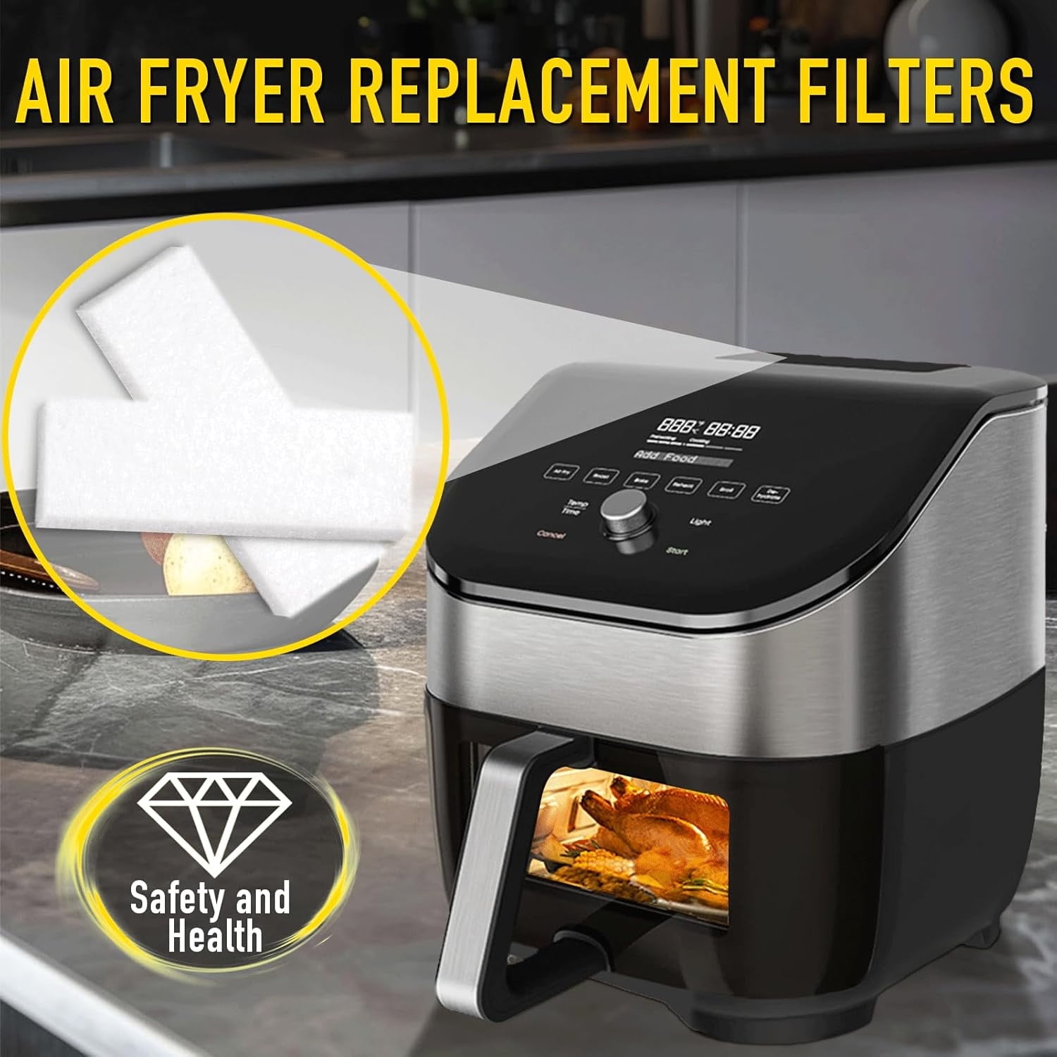 12 Pcs Replacement Odor Erase Air Filters,White Replacement Filters For 6Qt Instant Vortex Plus Air Fryer With Clearcook – Nice N Cheap Variety Store 12 Pcs Replacement Odor Erase Air Filters,White Replacement Filters For 6Qt Instant Vortex Plus Air Fryer With Clearcook - Image 4