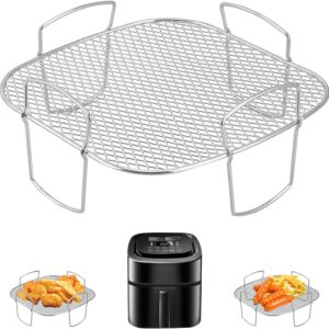 Square air fryer rack - Air fryer baking pan - Air fryer accessories - Stainless steel - 20 cm