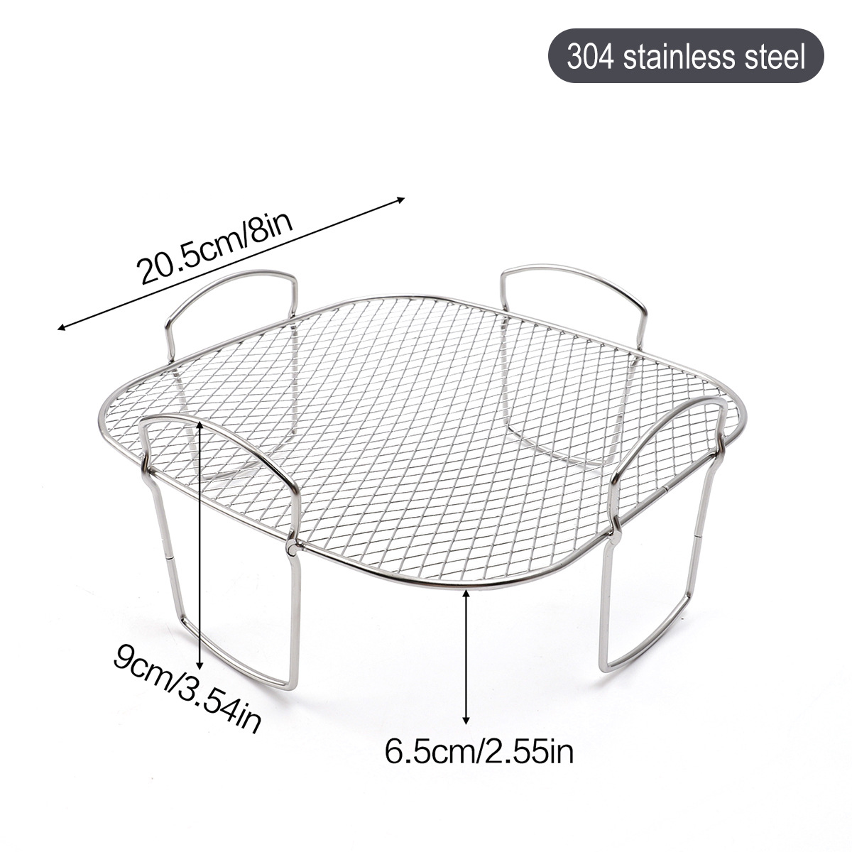 Square Air Fryer Rack - Air Fryer Baking Pan - Air Fryer Accessories - Stainless Steel - 20 Cm – Nice N Cheap Variety Store Square Air Fryer Rack - Air Fryer Baking Pan - Air Fryer Accessories - Stainless Steel - 20 Cm - Image 5