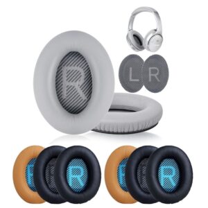 Pair of premium black Bose QC35 replacement ear pads showing the plush leather exterior.