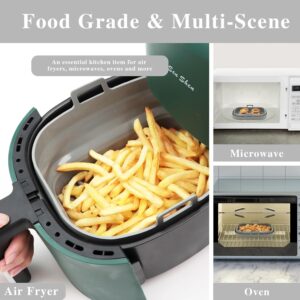 Rectangle Air Fryer Liner, Reusable Silicone Round Air Fryer Pot,Non-Stick Oil Filter Design 100% Food-Grade Kitchen Mat, 20Cm Large Replacement Accessories For Air Fryer(Grey) - Image 4