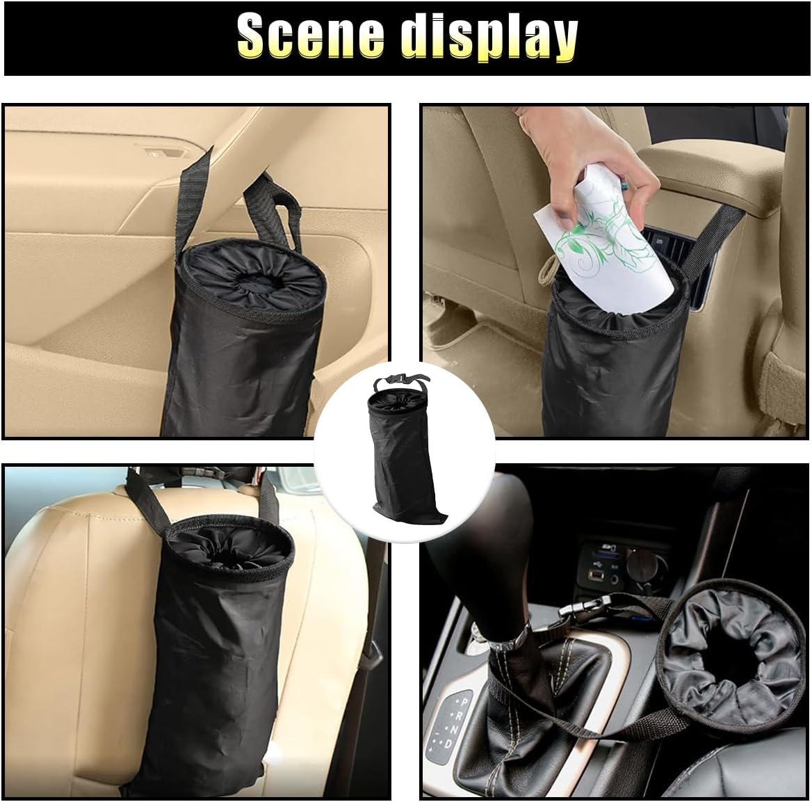 2Pcs Car Trash Bag, Auto Portable Trash Can Universal Hanging Car Garbage Bag, Waterproof Garbage Can With Elastic Opening, Car Organizer Auto Accessories For Car, Home, Outdoor – Nice N Cheap Variety Store 2Pcs Car Trash Bag, Auto Portable Trash Can Universal Hanging Car Garbage Bag, Waterproof Garbage Can With Elastic Opening, Car Organizer Auto Accessories For Car, Home, Outdoor - Image 5