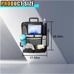 2Pcs Car Backseat Organizer, Automotive Kick Mats Back Seat Protector For Kids, Vehicle Storage Organizer With 9 Pockets &Amp; Touch Screen Tablet Holder, Auto Travel Accessories For Truck Suv (Black) - Image 2