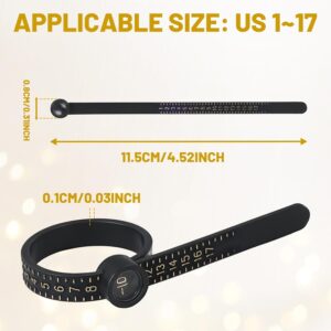 3-Pack Ring Sizer Measuring Tool With Magnifier, 1-17 Usa Ring Size Measurer - Reusable Ring Finger Sizer Gauge Measure Tool -Jewelry Sizing Tools - Clear And Intuitive Reading – Nice N Cheap Variety Store 3-Pack Ring Sizer Measuring Tool With Magnifier, 1-17 Usa Ring Size Measurer - Reusable Ring Finger Sizer Gauge Measure Tool -Jewelry Sizing Tools - Clear And Intuitive Reading - Image 2