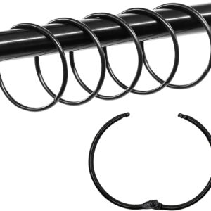 Loose Leaf Binder Book Rings -  36 Pcs 2 Inch Large Metal O Ring Binding Rings for Index Card, School Notecards, Office (Black)
