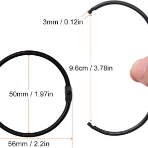 Loose Leaf Binder Book Rings -  36 Pcs 2 Inch Large Metal O Ring Binding Rings For Index Card, School Notecards, Office (Black) - Image 2