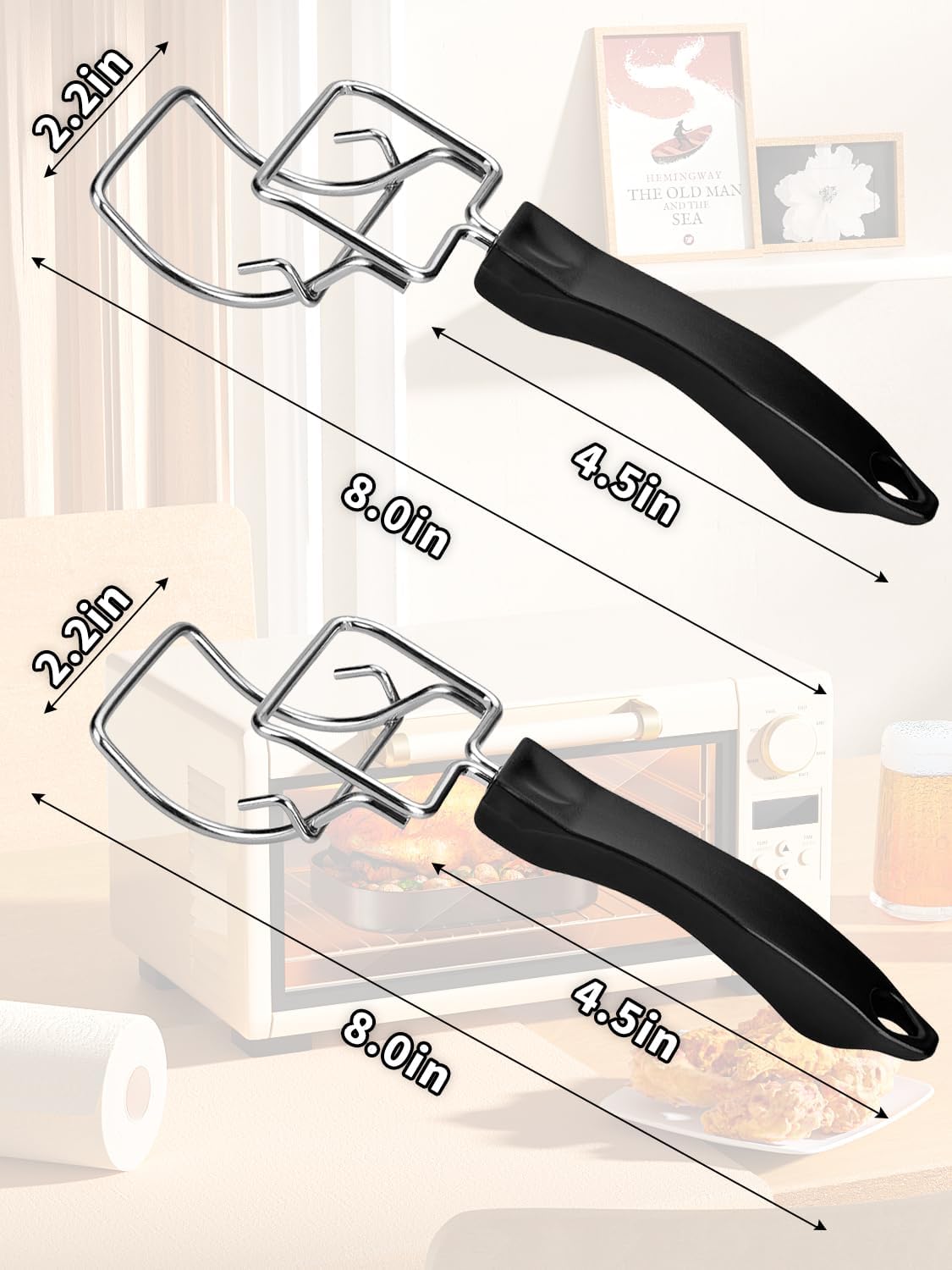 2-Piece Air Fryer Oven Baking Tray Puller Set - Oven Rack Puller Clip Handle Accessory For Air Fryers And Ovens – Nice N Cheap Variety Store 2-Piece Air Fryer Oven Baking Tray Puller Set - Oven Rack Puller Clip Handle Accessory For Air Fryers And Ovens - Image 4