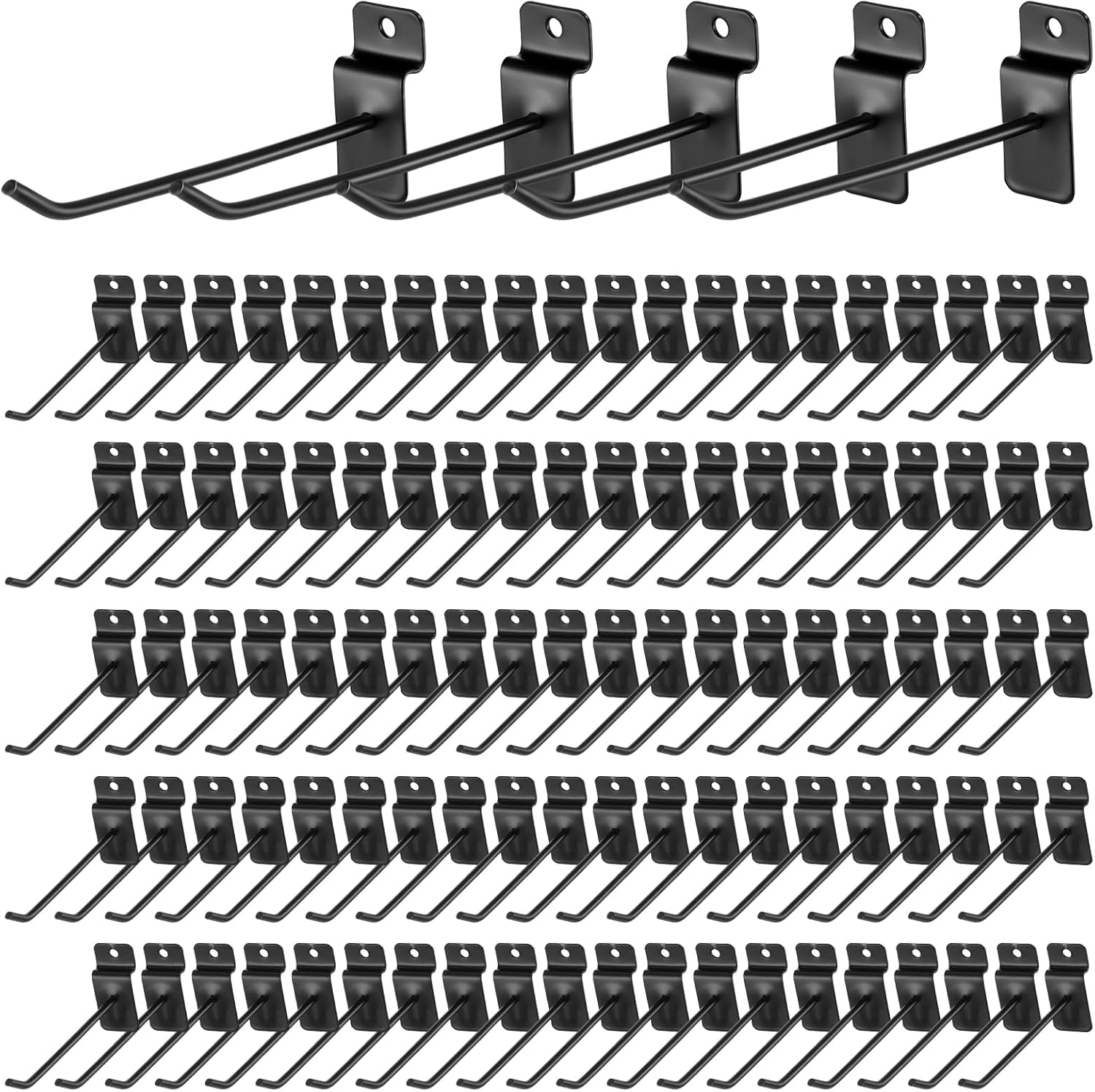 200 Pcs 6 Inches Slatwall Hooks Accessories Black Slat Wall Hanging Hangers Metal Retail Hooks Shelf Brackets Pegs For Pegboard Garage Display – Nice N Cheap Variety Store 200 Pcs 6 Inches Slatwall Hooks Accessories Black Slat Wall Hanging Hangers Metal Retail Hooks Shelf Brackets Pegs For Pegboard Garage Display
