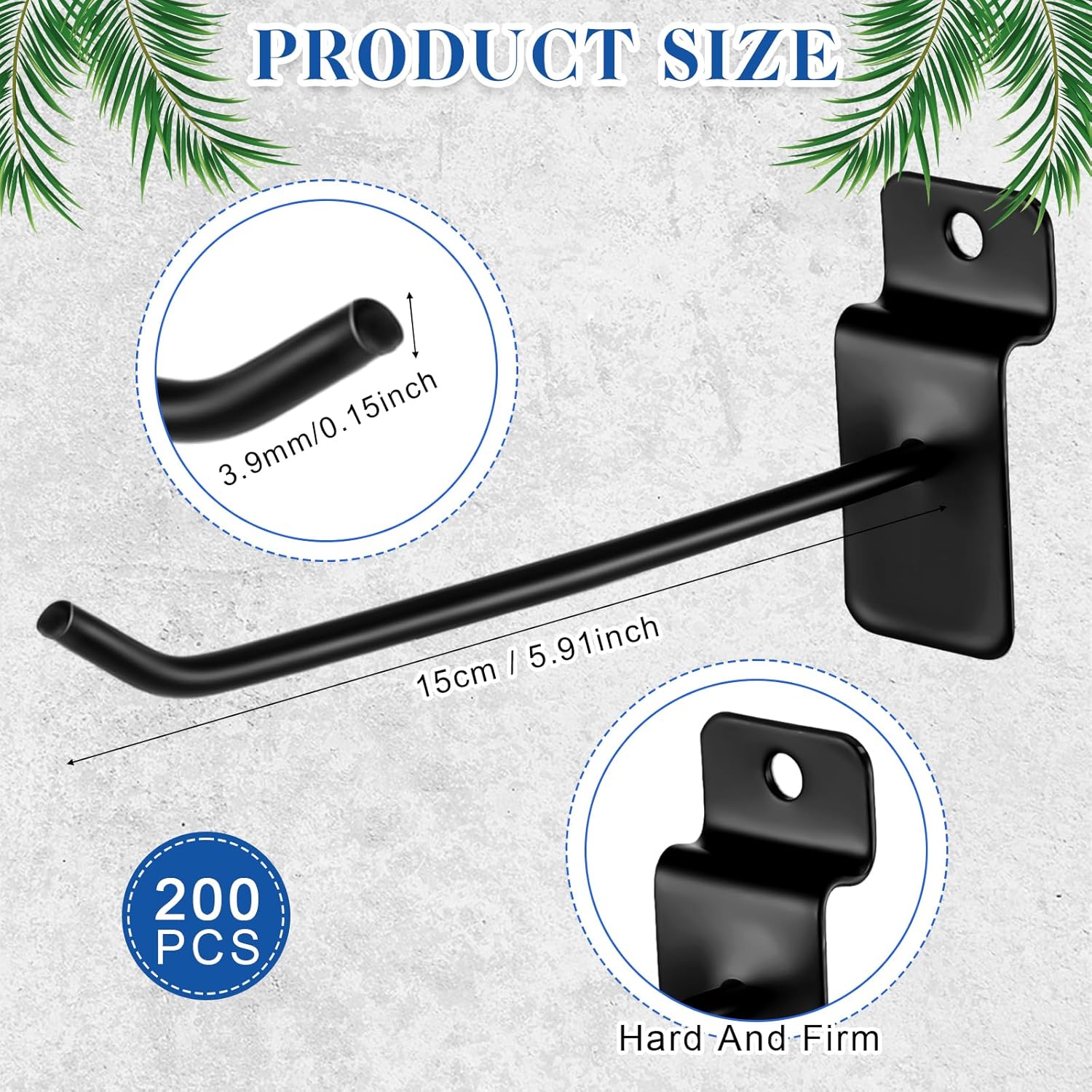 200 Pcs 6 Inches Slatwall Hooks Accessories Black Slat Wall Hanging Hangers Metal Retail Hooks Shelf Brackets Pegs For Pegboard Garage Display – Nice N Cheap Variety Store 200 Pcs 6 Inches Slatwall Hooks Accessories Black Slat Wall Hanging Hangers Metal Retail Hooks Shelf Brackets Pegs For Pegboard Garage Display - Image 2