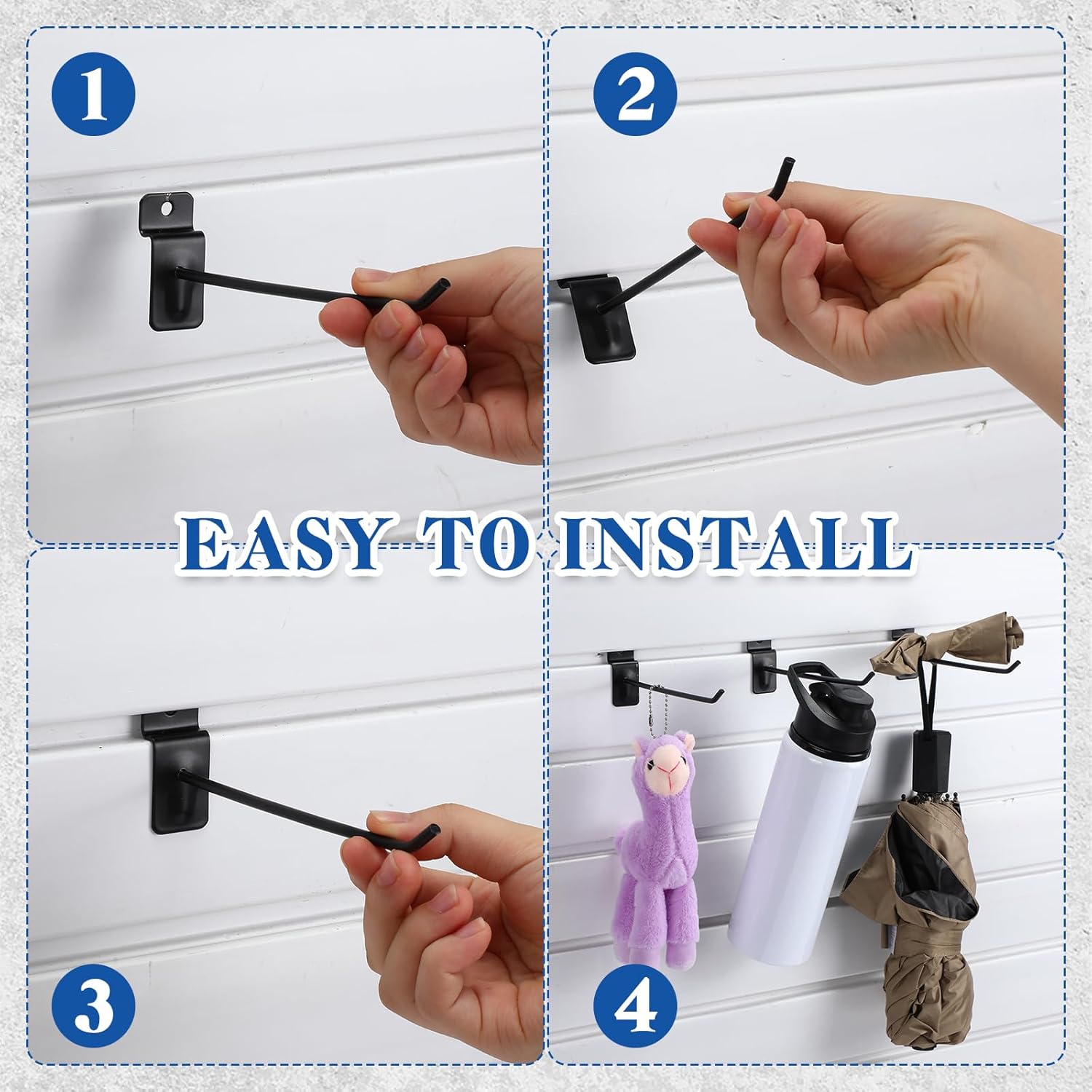 200 Pcs 6 Inches Slatwall Hooks Accessories Black Slat Wall Hanging Hangers Metal Retail Hooks Shelf Brackets Pegs For Pegboard Garage Display – Nice N Cheap Variety Store 200 Pcs 6 Inches Slatwall Hooks Accessories Black Slat Wall Hanging Hangers Metal Retail Hooks Shelf Brackets Pegs For Pegboard Garage Display - Image 6