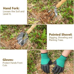 Petluno Garden Tool Set, 3-Piece Garden Tool, Stainless Steel Hand Tools, Gift Set With Ergonomic Handles, Including A Wide Spade - Image 4
