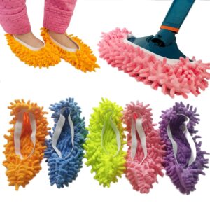 10 PCS 5 Pairs Dust Duster Mop Slippers Shoes Cover, Multi Function Washable Microfiber Foot Socks Floor Cleaning Shoes Cover for House Kitchen Office