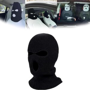 Car Headrest Cover, Funny Face Mask Auto Front Seat Head Rest Protector, Universal Ski Mask Wrap Protection,Spoof Face Car Decoration Interior Accessories for Most Cars,Trucks,SUV Models