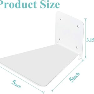 Invisible Floating Bookshelf - Modern White Wall Mount Metal Shelves For Room, Bedroom Bookcase, Small Bookshelf With Minimalist Design, Sleek Storage For Books &Amp; Decoratives（6Pcs） - Image 3