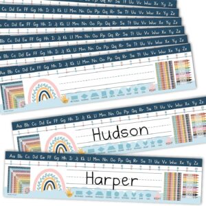 Student Desk Name Tags for Classroom- Waterproof Boho Desk Reference Nameplates- Traditional Manuscript Place Value Chart & More Math Classroom Essentials,Classroom Must Haves（30pcs）