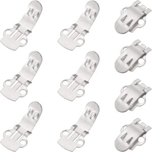 14mm x 30mm Shoe Clips, 10 Pcs Flat Blank Clips Supplies Embellishments for DIY Crafts Decoration Project Shoes Silver -