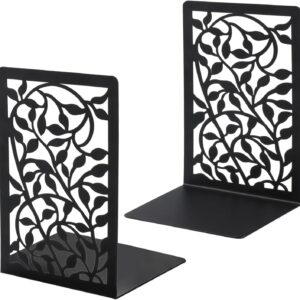 1 Pair Metal Bookends or Shelves, Tree Book Ends Decorative Bookends or Heavy Books, Book Holder or Shel, Black Unique Book Stoppers, Book Holders or Shelves Home Oice School-Right Angle