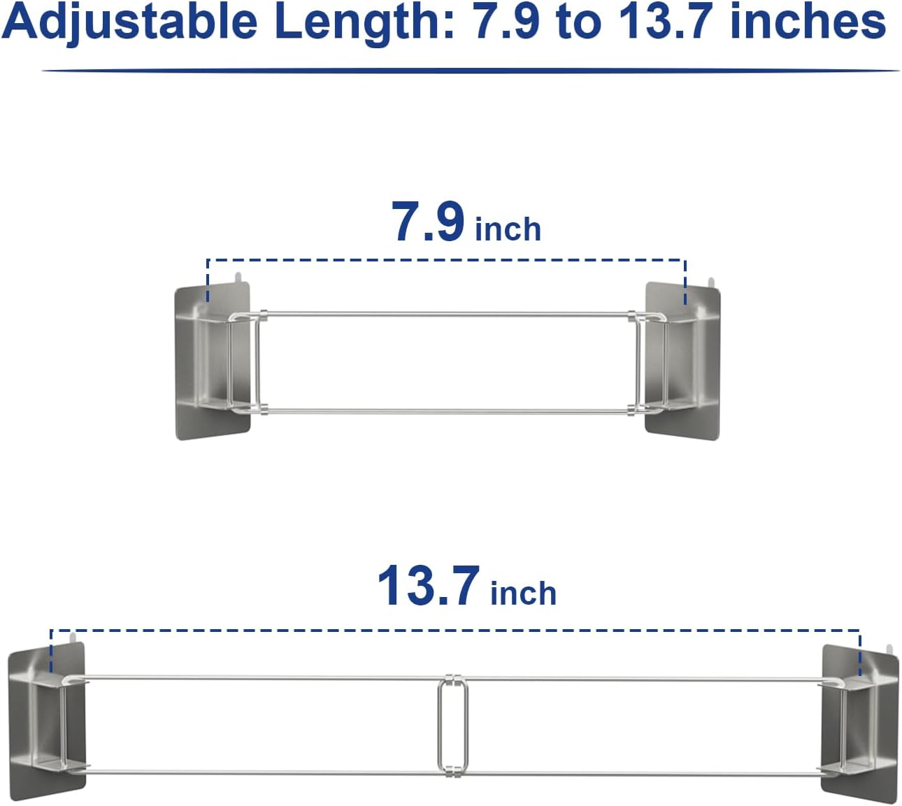 Safoner Rv Shower Corner Storage Bar- Adjustable Stainless Steel Rod For Corner Shelves In Camper, Length 7.9-13.7 Inches- Rv Bathroom Organization Must Have Accessories (2 Pack – Nice N Cheap Variety Store Safoner Rv Shower Corner Storage Bar- Adjustable Stainless Steel Rod For Corner Shelves In Camper, Length 7.9-13.7 Inches- Rv Bathroom Organization Must Have Accessories (2 Pack - Image 2