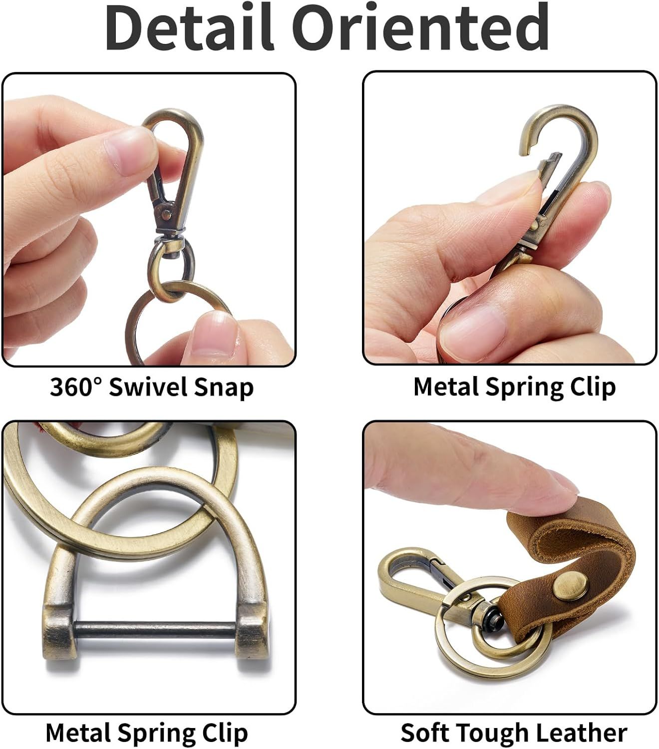 Leather Car Keychain Holder With Carabiner Clip – Nice N Cheap Variety Store Leather Car Keychain