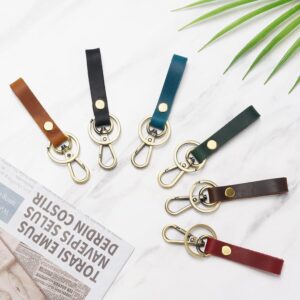 Leather Car Keychain Holder With Carabiner Clip – Nice N Cheap Variety Store Leather Car Keychain