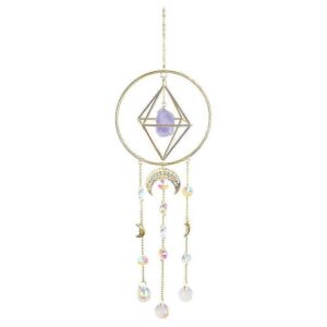 Crystal Prism - Handmade Gold Plated Suncatcher Chandelier Hanging Crystal Tracery