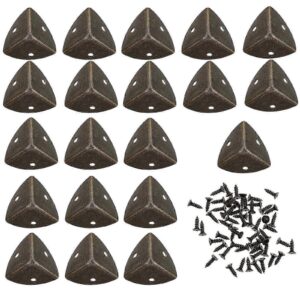 20 pieces antique metal furniture corner protectors bronze triangleguards with screw pack