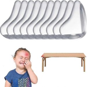 10 pieces clear teardrop PVC table corner protectors with adhesive backing layout