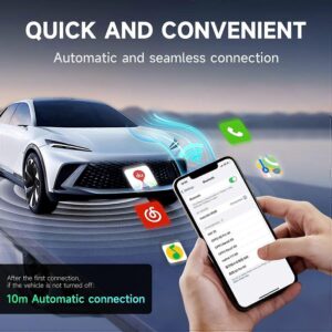 Smartphone Maps And Music Operating Wirelessly On Car Touchscreen Dashboard Display Screen
