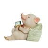 Lovely Moving Brick Reading Book Pig Ornament Home Desktop Decor Resin Craft-5# Product Image Nice N Cheap Variety Store