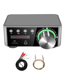 HIFI BT5.0 Digital Amplifier Stereo Audio Amp 2x80W mini receiver showing inputs