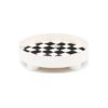 Checkerboard Storage Tray | White, Large Round Organizer – Nice N Cheap Variety Store Checkerboard Storage Tray