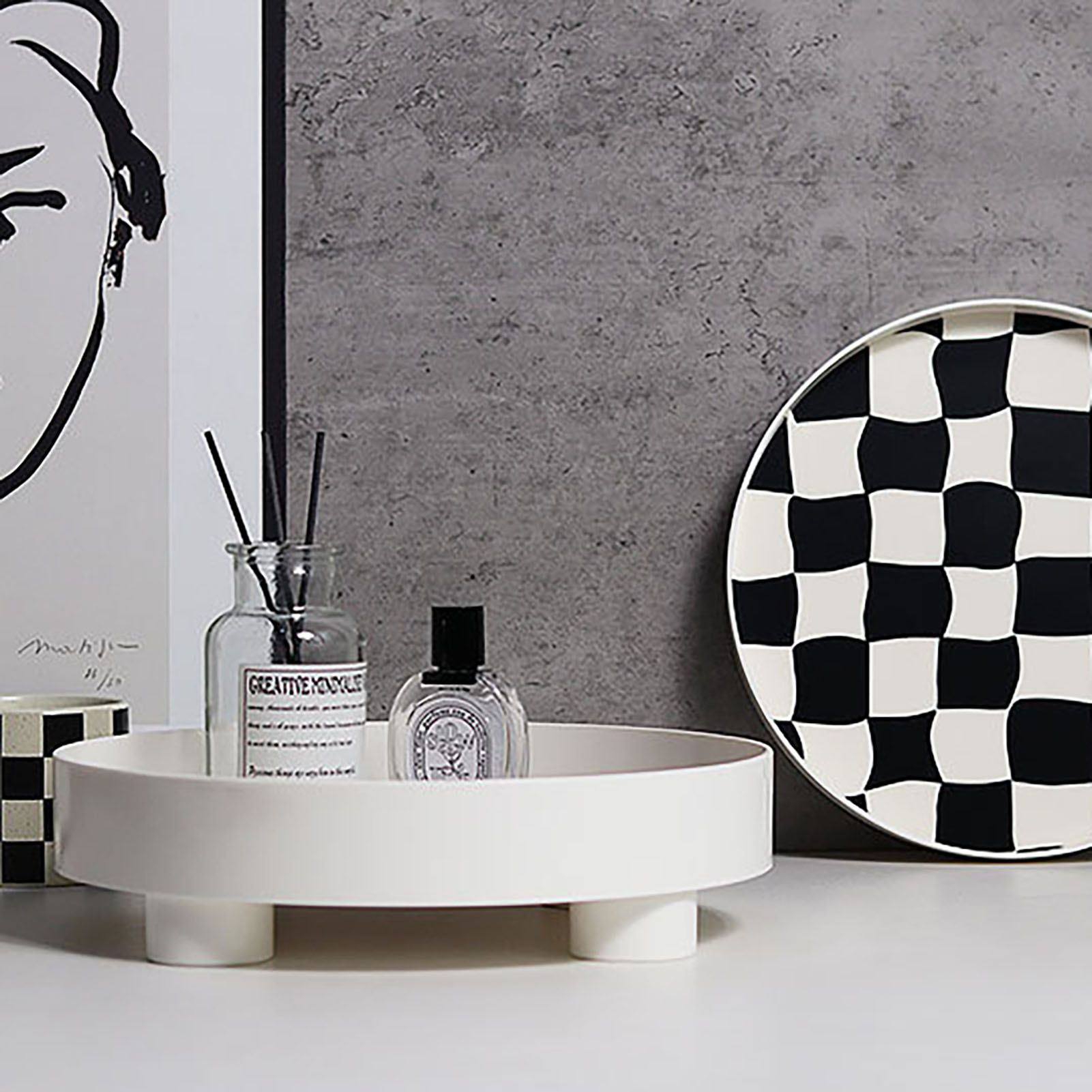 Checkerboard Storage Tray White Small – Nice N Cheap Variety Store Checkerboard Storage Tray