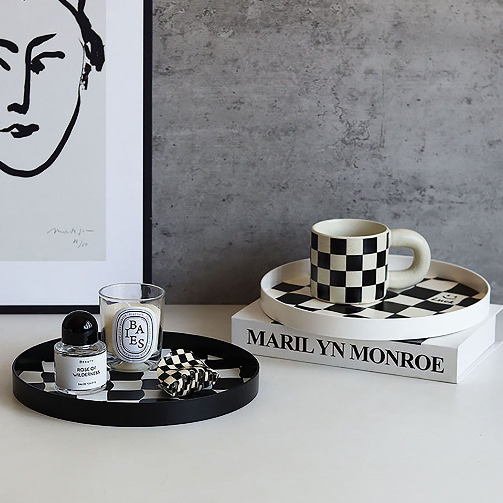 Checkerboard Storage Tray White Small – Nice N Cheap Variety Store Checkerboard Storage Tray