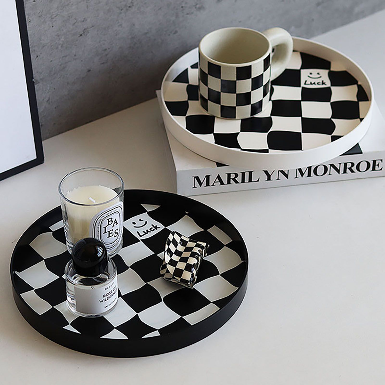 Checkerboard Storage Tray White Small – Nice N Cheap Variety Store Checkerboard Storage Tray