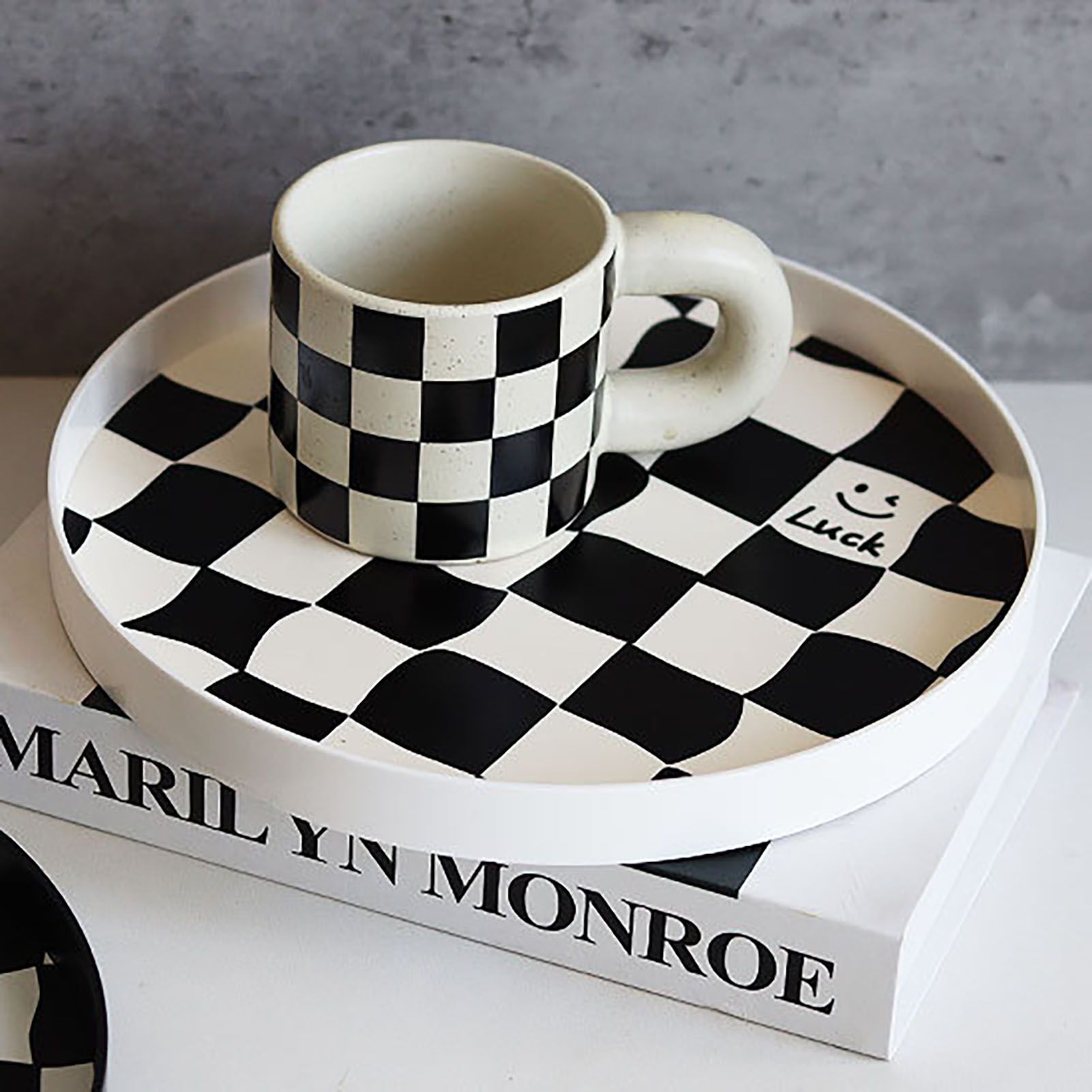 Checkerboard Storage Tray White Small – Nice N Cheap Variety Store Checkerboard Storage Tray