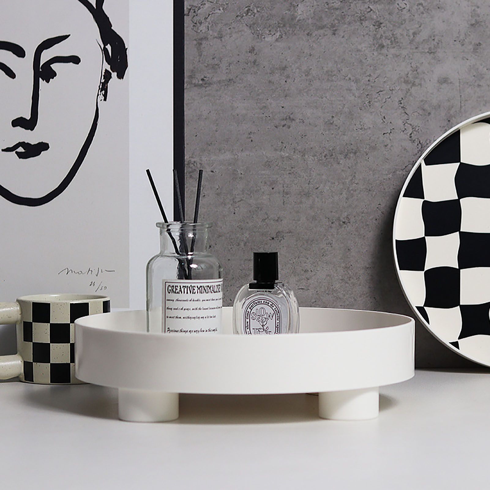 Checkerboard Storage Tray White Small – Nice N Cheap Variety Store Checkerboard Storage Tray